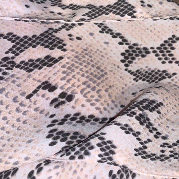 Express Snakeskin semi sheer button up shirt, light pink black gray off white - Picture 11 of 15